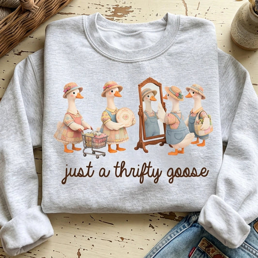 Funny Goose Sweatshirt for Women - Vintage Thrifty Style Cloth MagicInPrints