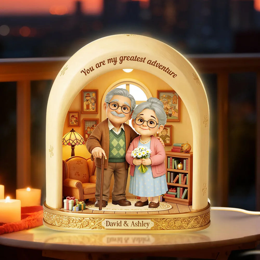 Personalized Grandparents Figurine Lamp for Family - Sentimental Gift Plaque MagicInPrints