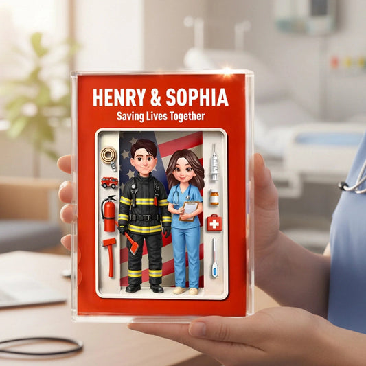 Personalized Hero Figurine Set for Firefighters and Nurses - Appreciation Gift Plaque MagicInPrints