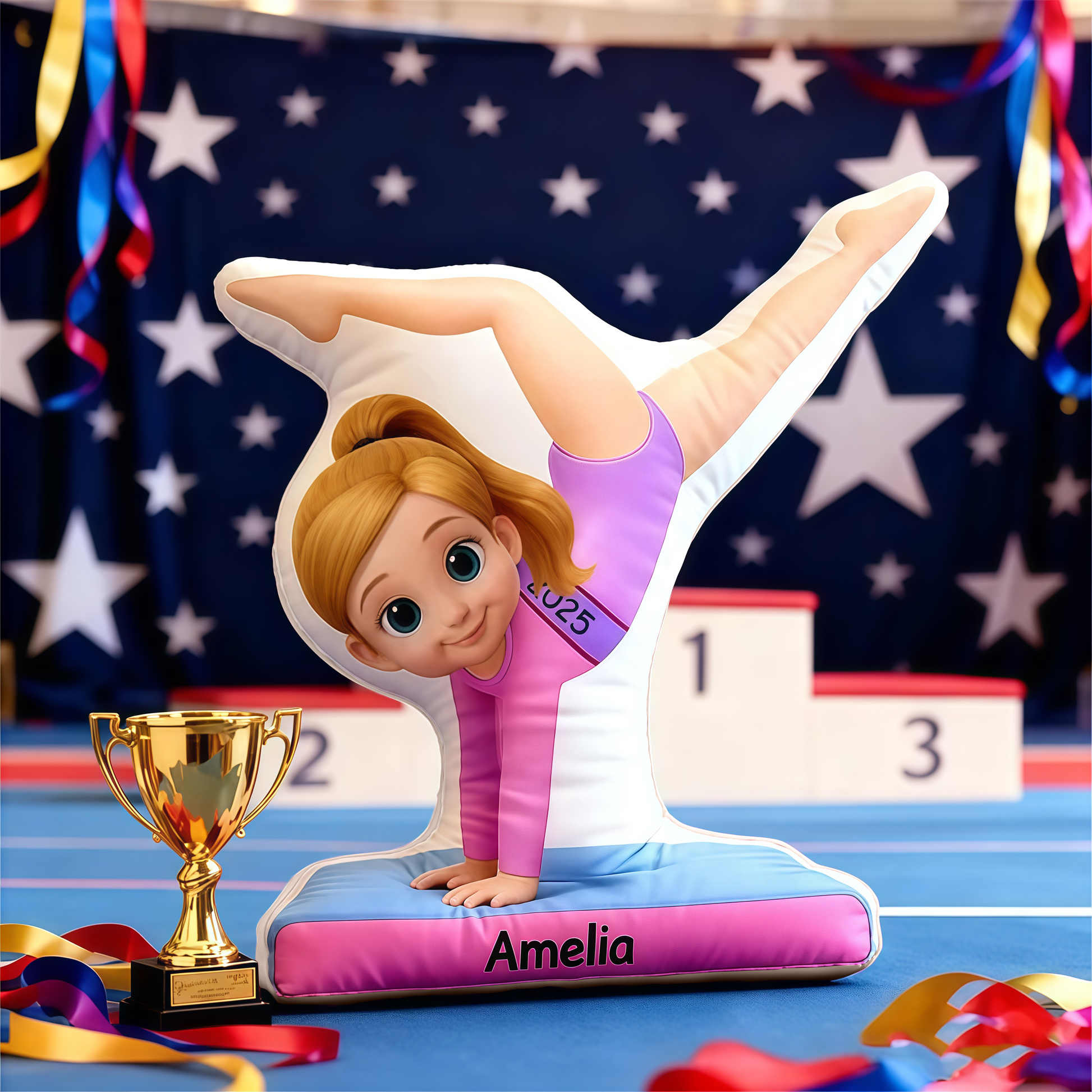 Personalized Gymnast Pillow for Kids - Custom Name & Year Gift Pillow MagicInPrints