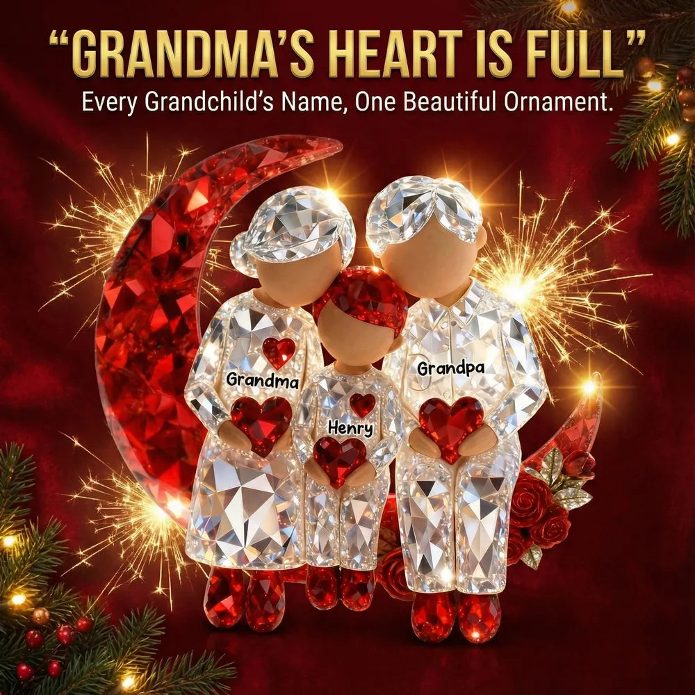 Personalized Crystal Ornament for Grandma and Grandchild - Sentimental Gift for Family Love Ornament MagicInPrints