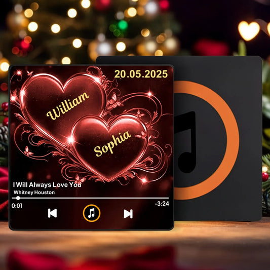Personalized Music Plaque for Couples with Custom Names and Date - Romantic Gift for Anniversaries Fridge Magnet MagicInPrints