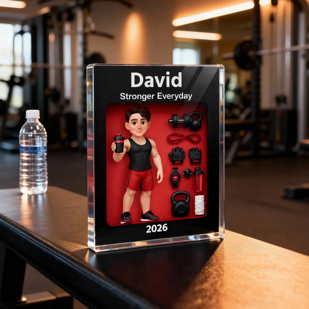 Custom Gym Enthusiast Figurine for Fitness Lovers - Personalized Gift Plaque MagicInPrints