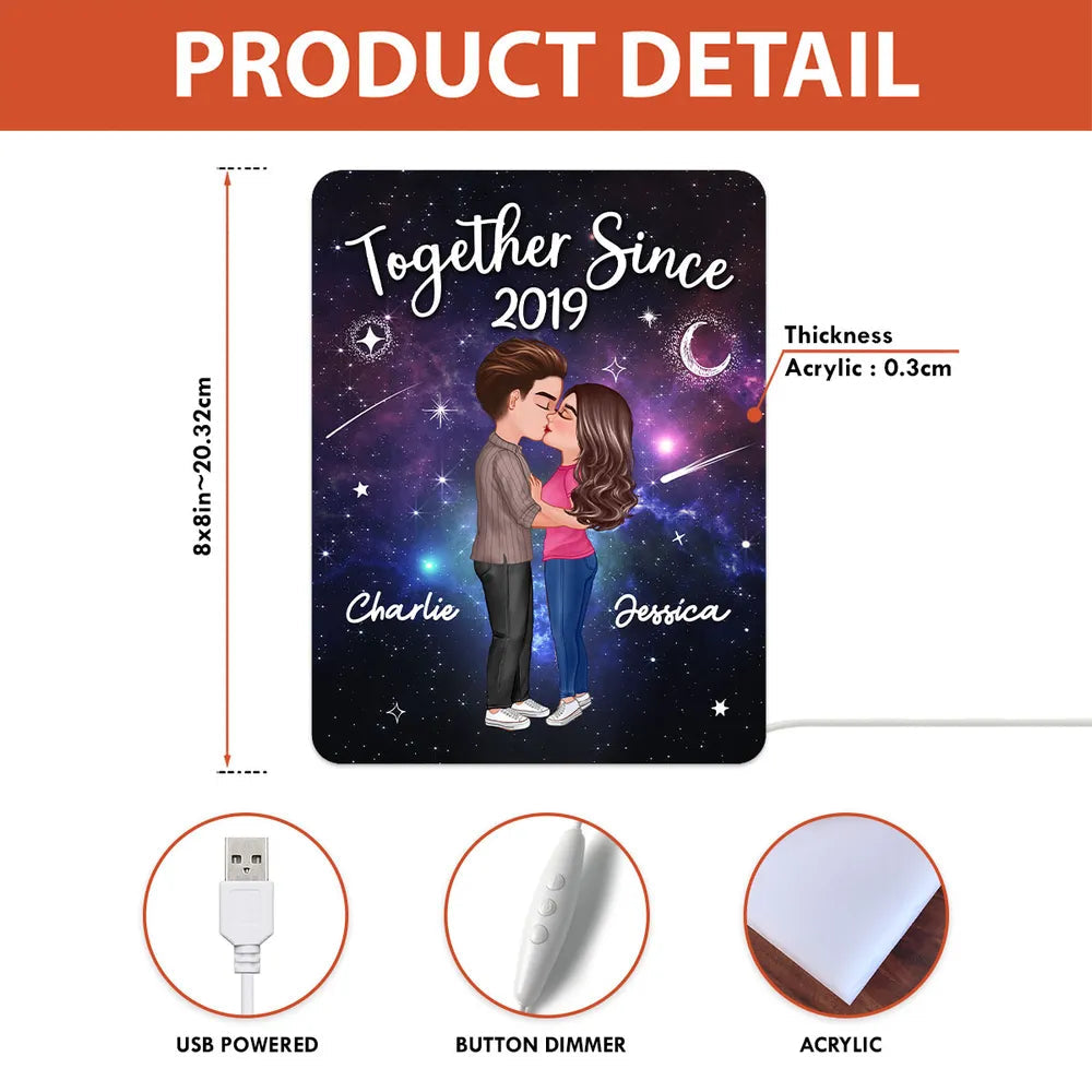Personalized Couples Night Light Romantic Gift - Anniversary Keepsake Plaque MagicInPrints