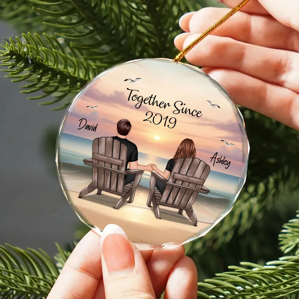 Personalized Glass Ornament for Couples - Together Since 2019 Ornament MagicInPrints