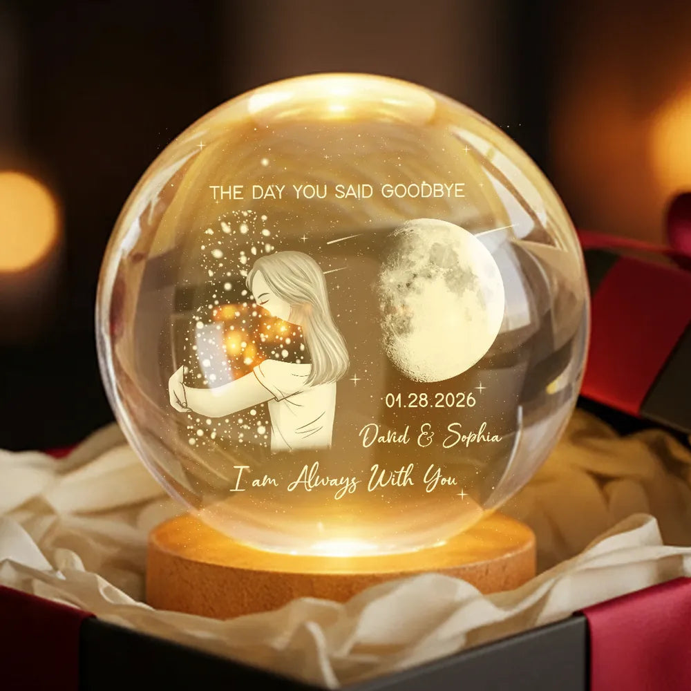 Personalized Memorial Moon Lamp for Couples - Sentimental Keepsake Lamp MagicInPrints
