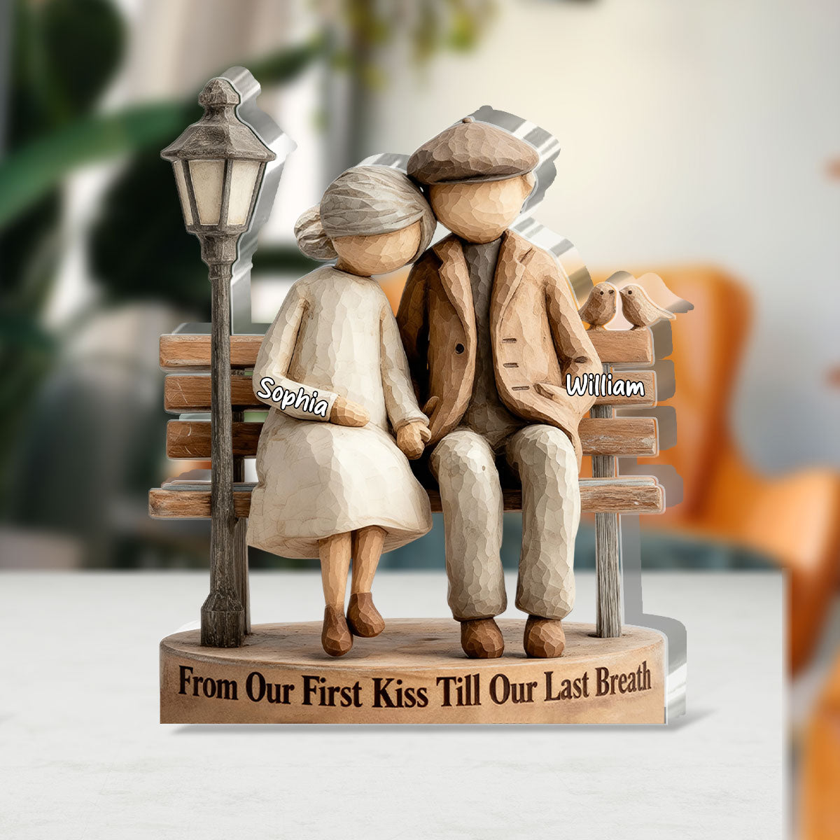 Personalized Couple Wooden Sculpture for Anniversary - Sentimental Gift Plaque MagicInPrints