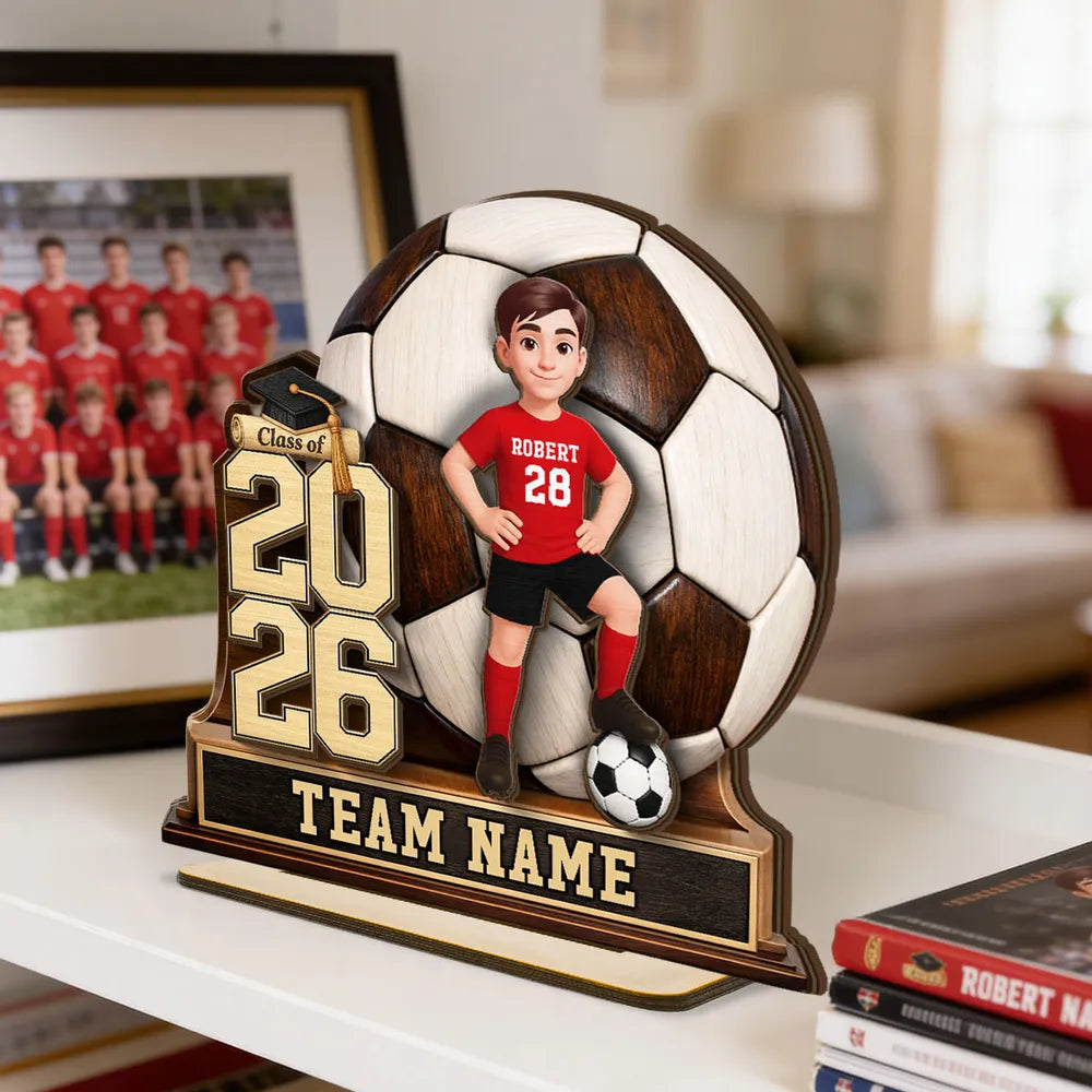 Custom Soccer Graduation Plaque for Kids - Class of 2026 Keepsake Plaque MagicInPrints