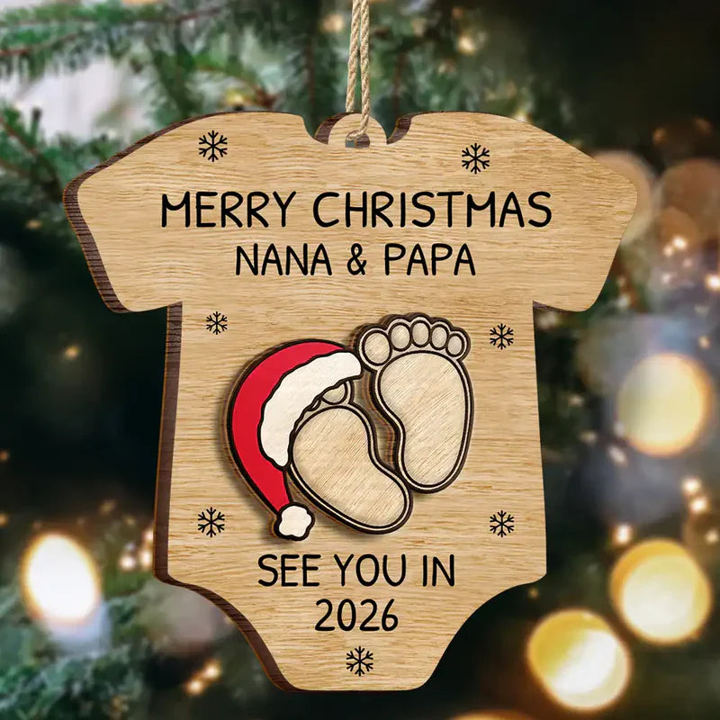 Personalized Baby Announcement Christmas Ornament for Parents - Holiday Keepsake 2026 Ornament MagicInPrints