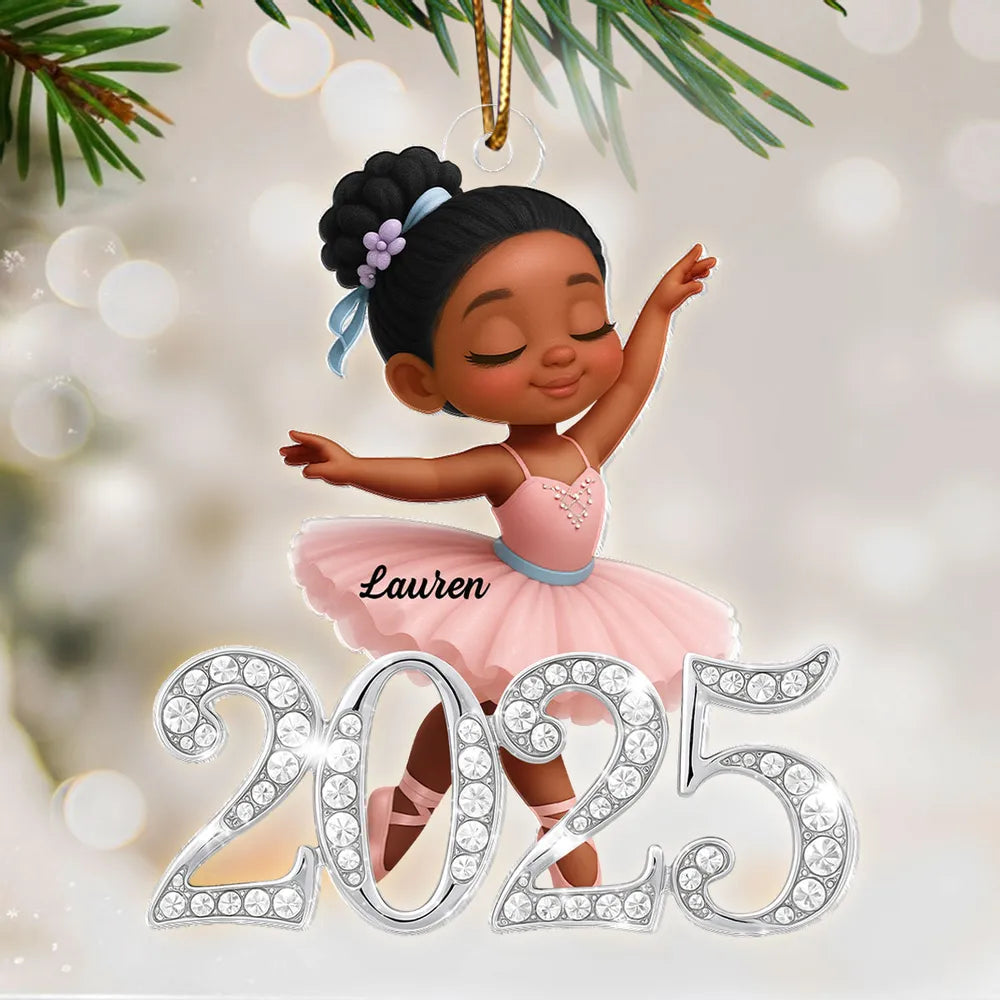 Personalized Ballerina Christmas Ornament for Kids - 2025 Holiday Keepsake Ornament MagicInPrints