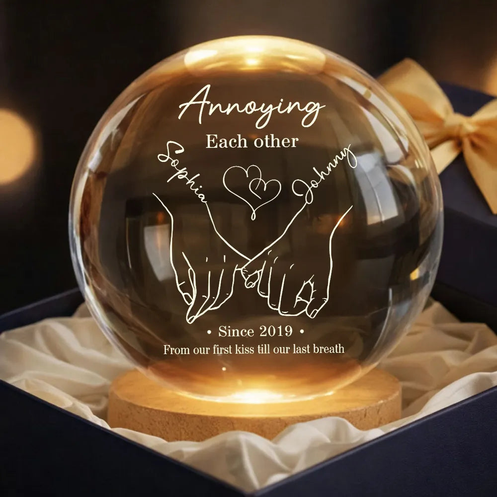 Personalized LED Globe Lamp for Couples with Custom Names - Romantic Anniversary Gift Lamp MagicInPrints