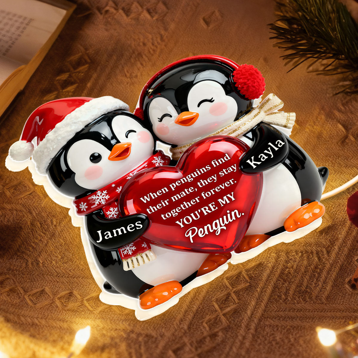 Personalized Penguin Couple Figurine for Couples - Romantic Gift Plaque MagicInPrints