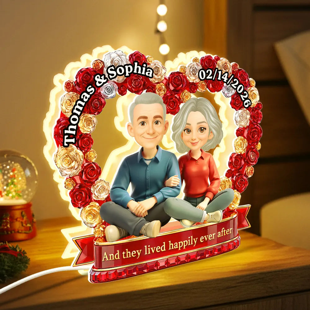 Custom Couple LED Lamp for Couples with Names and Date - Romantic Gift Plaque MagicInPrints