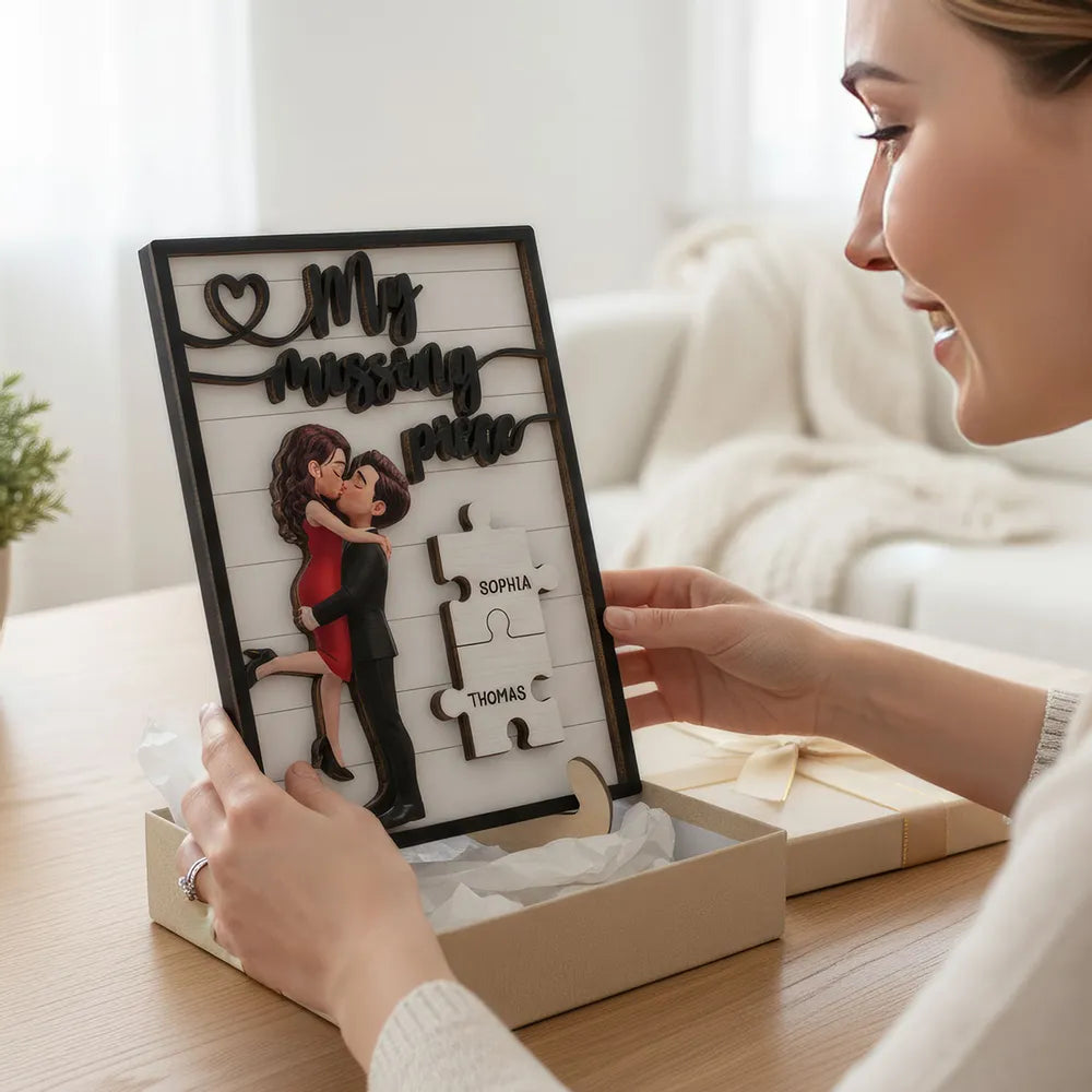 Personalized Couple Puzzle Plaque for Lovers - Romantic Gift Plaque MagicInPrints