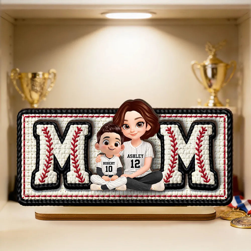 Personalized Baseball Mom LED Lamp for Family - Perfect Gift for Mother's Day Plaque MagicInPrints