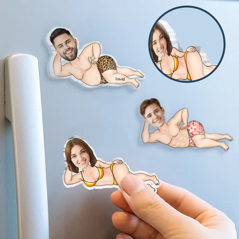 Custom Photo Face Refrigerator Magnets for Couples - Fun Personalized Gift Fridge Magnet MagicInPrints