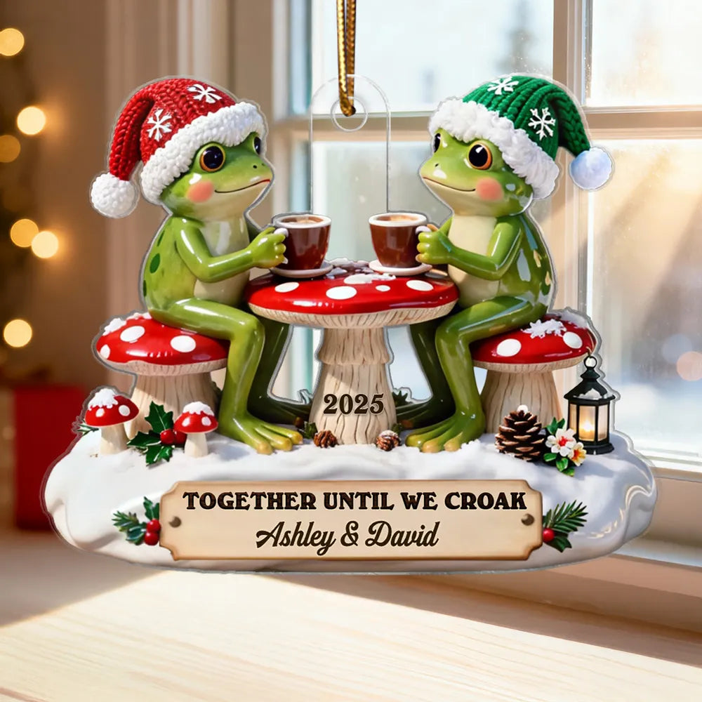 Custom Frog Couple Christmas Ornament - Personalized Holiday Gift for Couples Ornament MagicInPrints