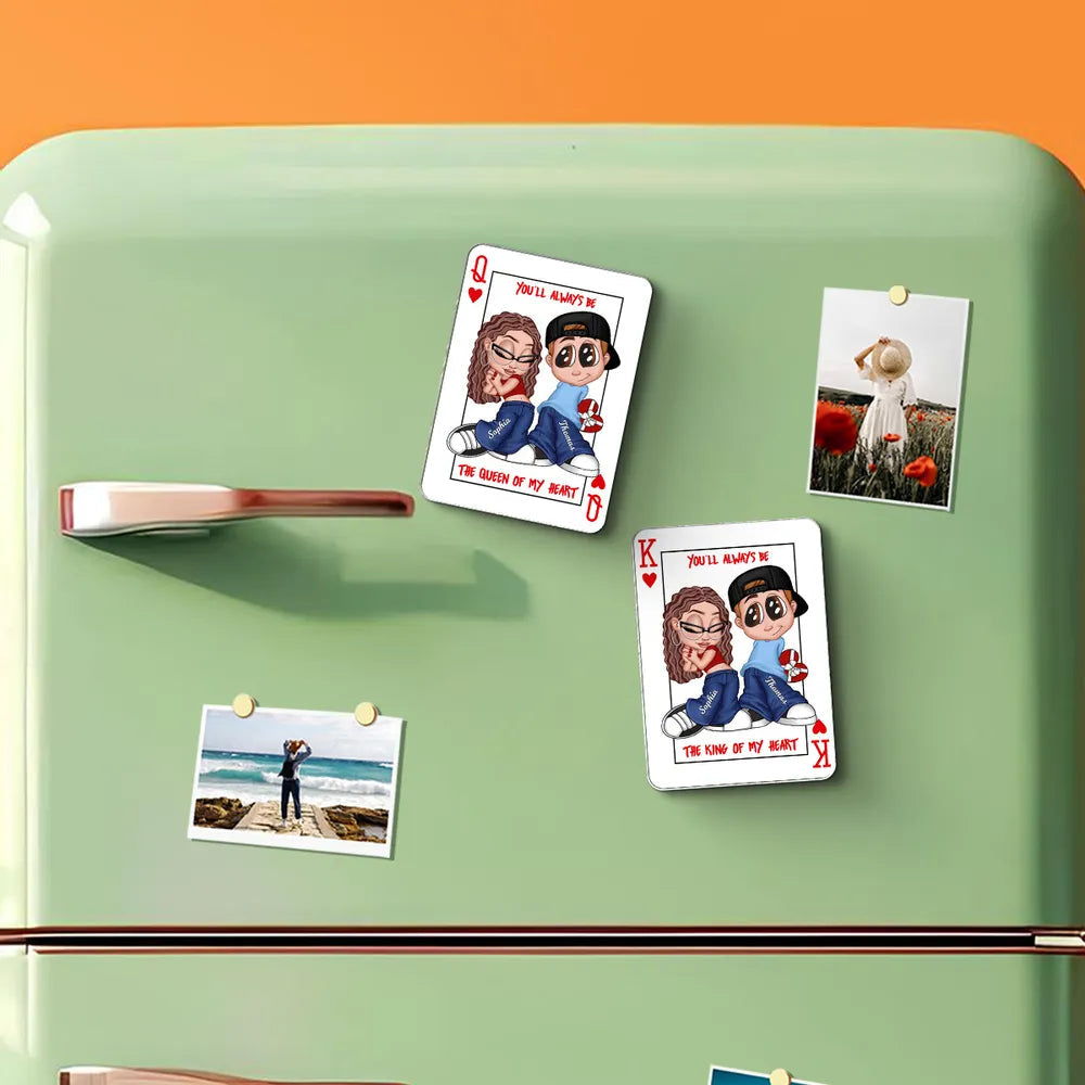 Personalized Couple Cartoon Magnet for Him - Romantic Gift for Anniversary Fridge Magnet MagicInPrints