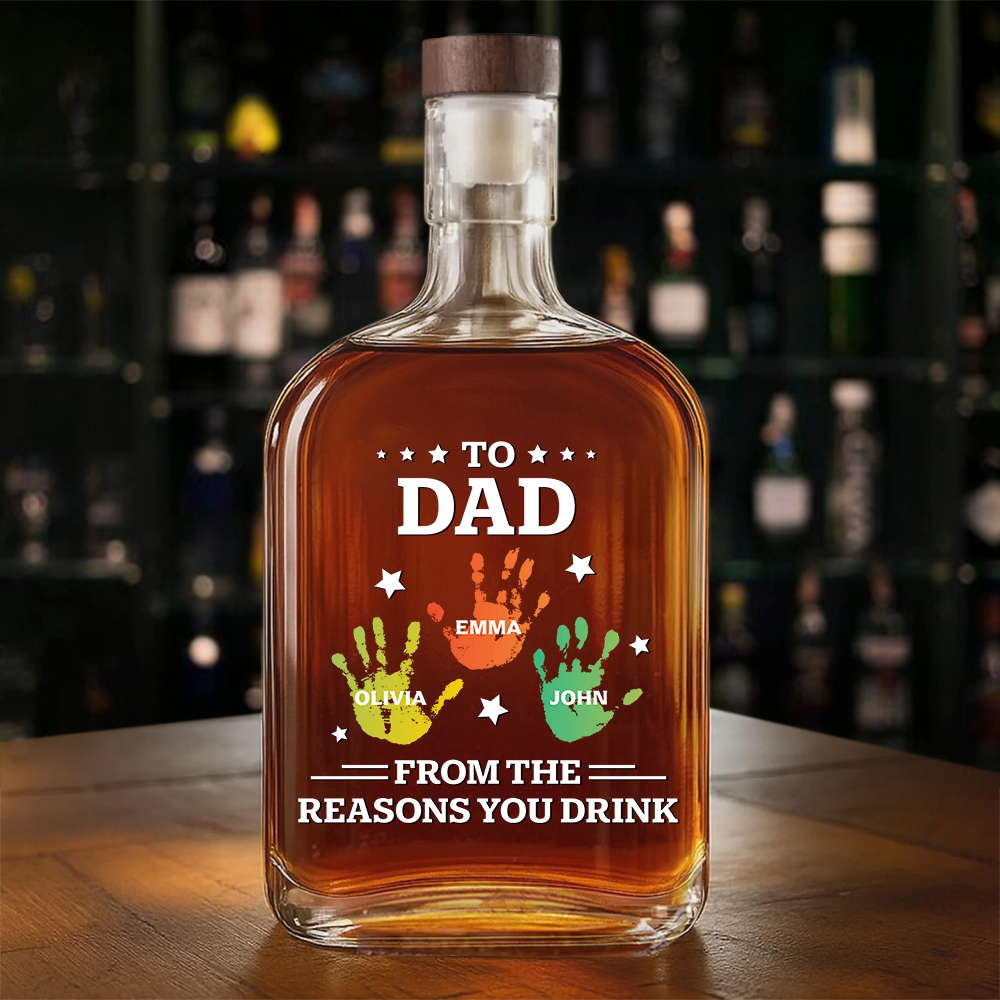 Personalized Whiskey Decanter for Dad - Funny Christmas Gift Kitchen Supplies MagicInPrints