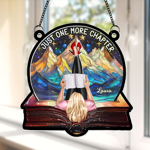 Personalized Suncatcher Ornament for Book Lovers - 'Just One More Chapter' Ornament PopCulturePrints