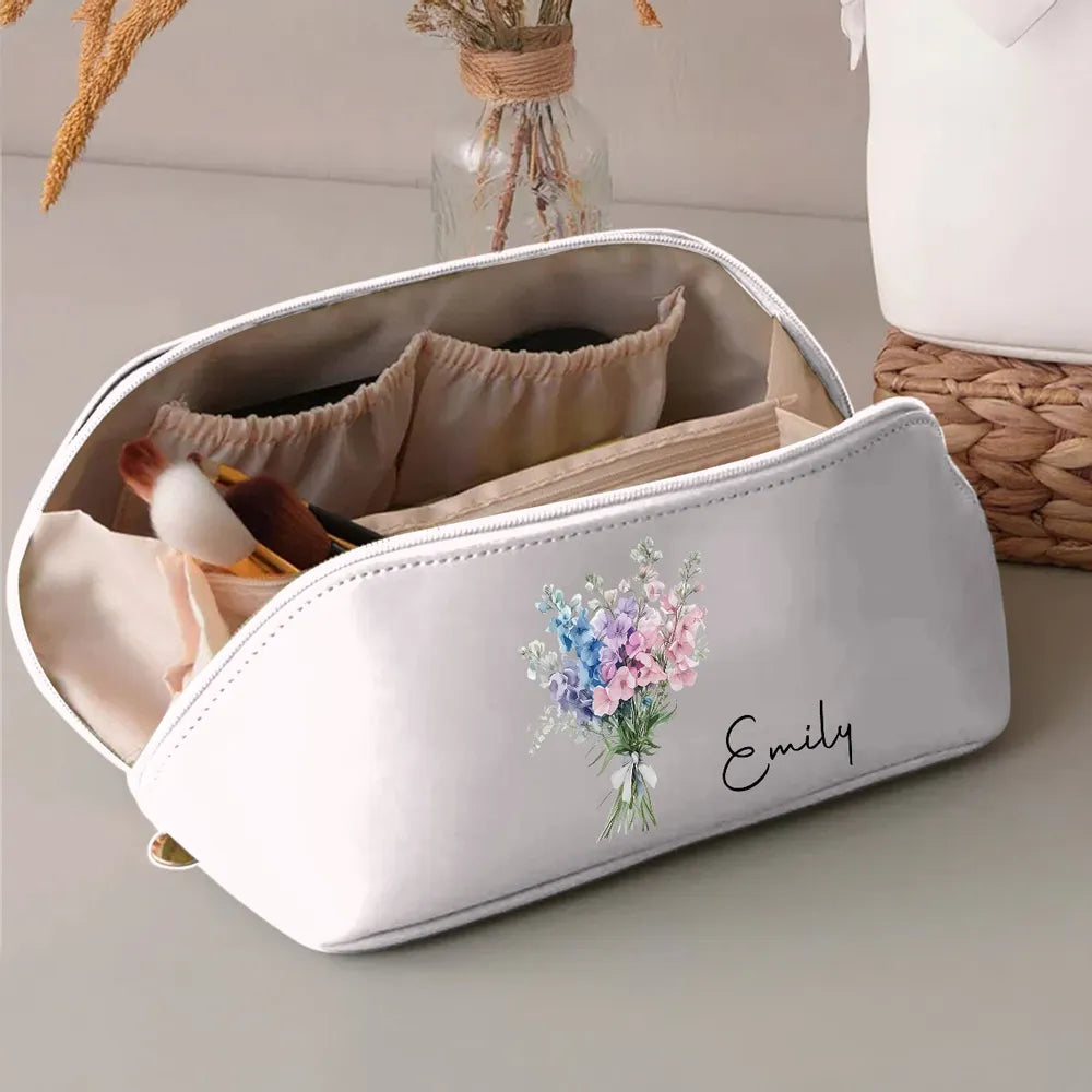 Personalized Makeup Bag for Women with Floral Design - Perfect Gift Bag MagicInPrints