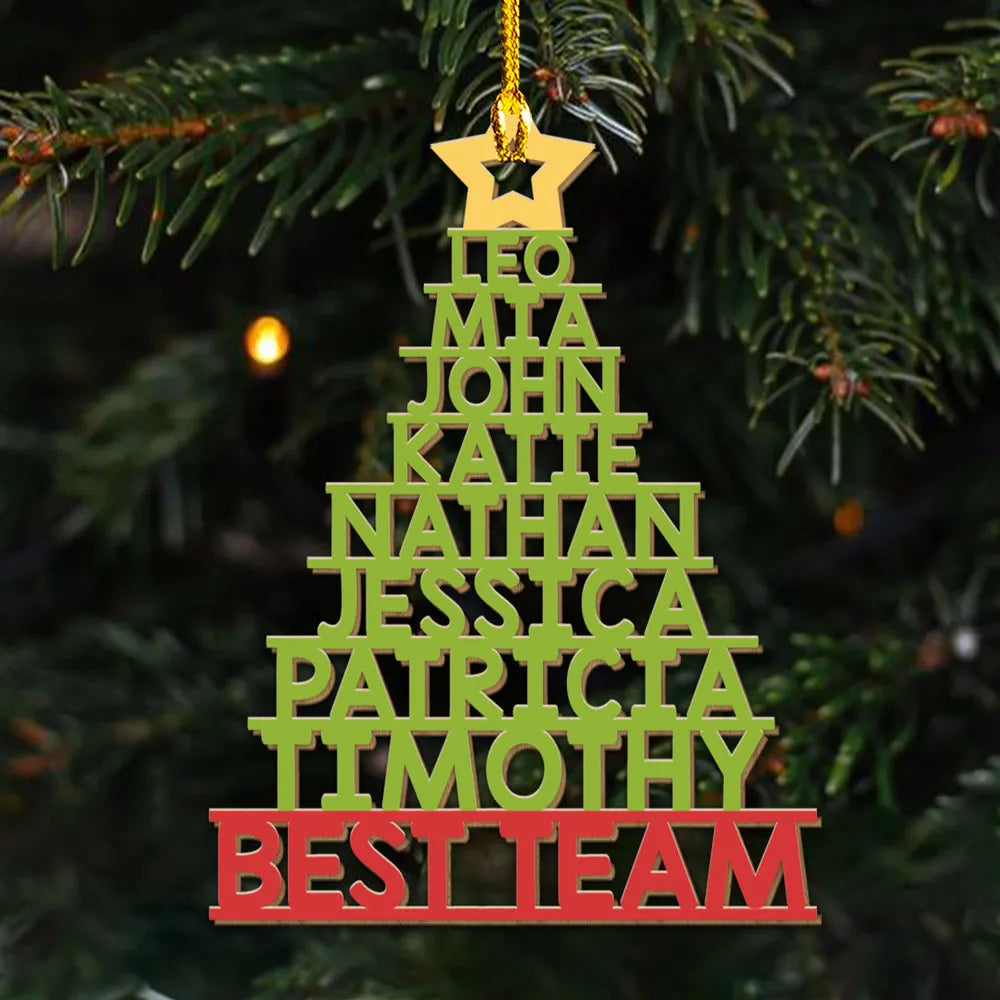 Personalized Team Christmas Tree Ornament for Office - Holiday Decoration Ornament MagicInPrints