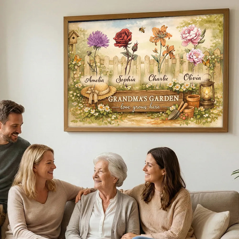 Personalized Grandma's Garden Canvas Art for Family - Sentimental Home Decor Poster or Canvas MagicInPrints