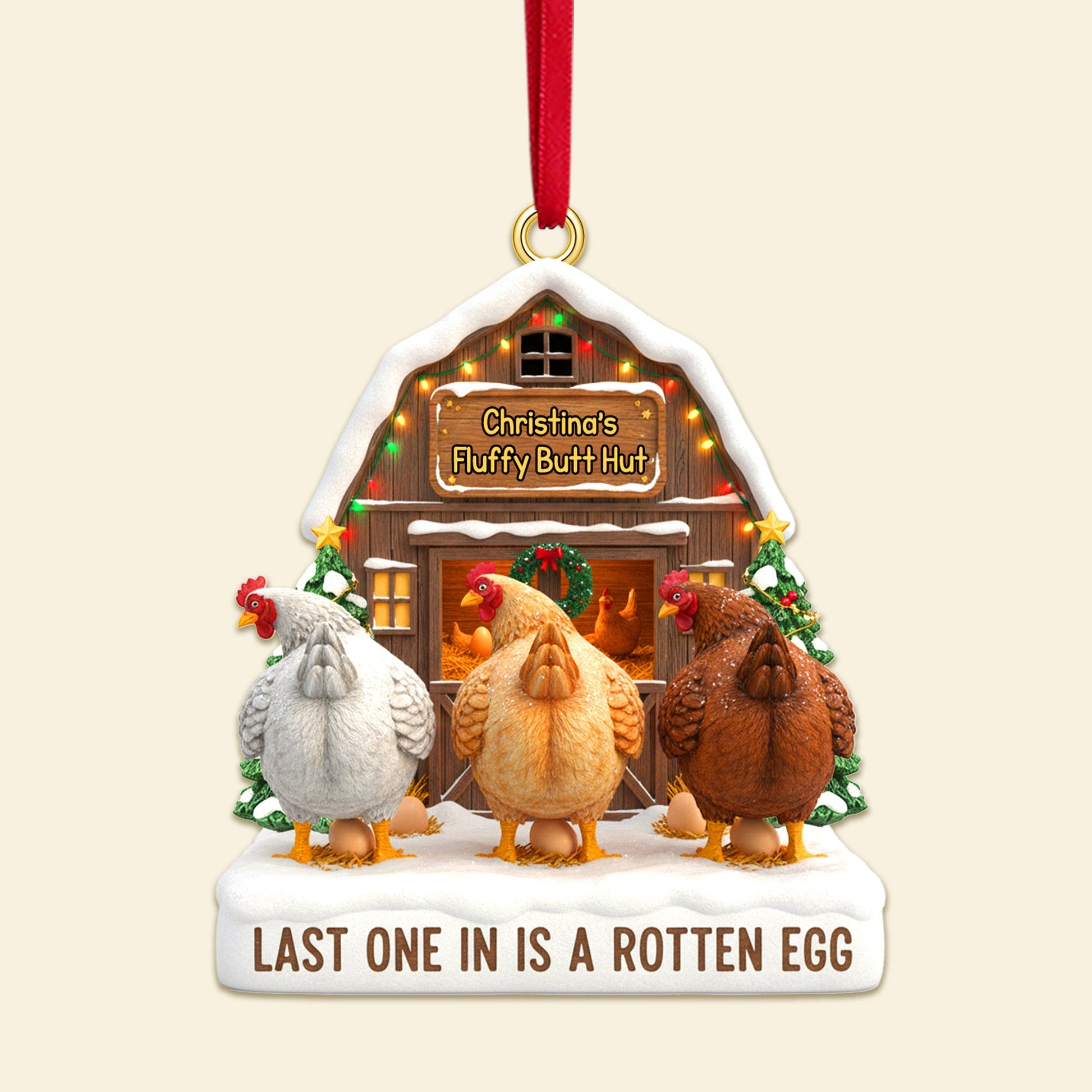 Chicken Farm Acrylic Ornament - Personalized Gift For Farmer Christmas Ornament Ornament MagicInPrints
