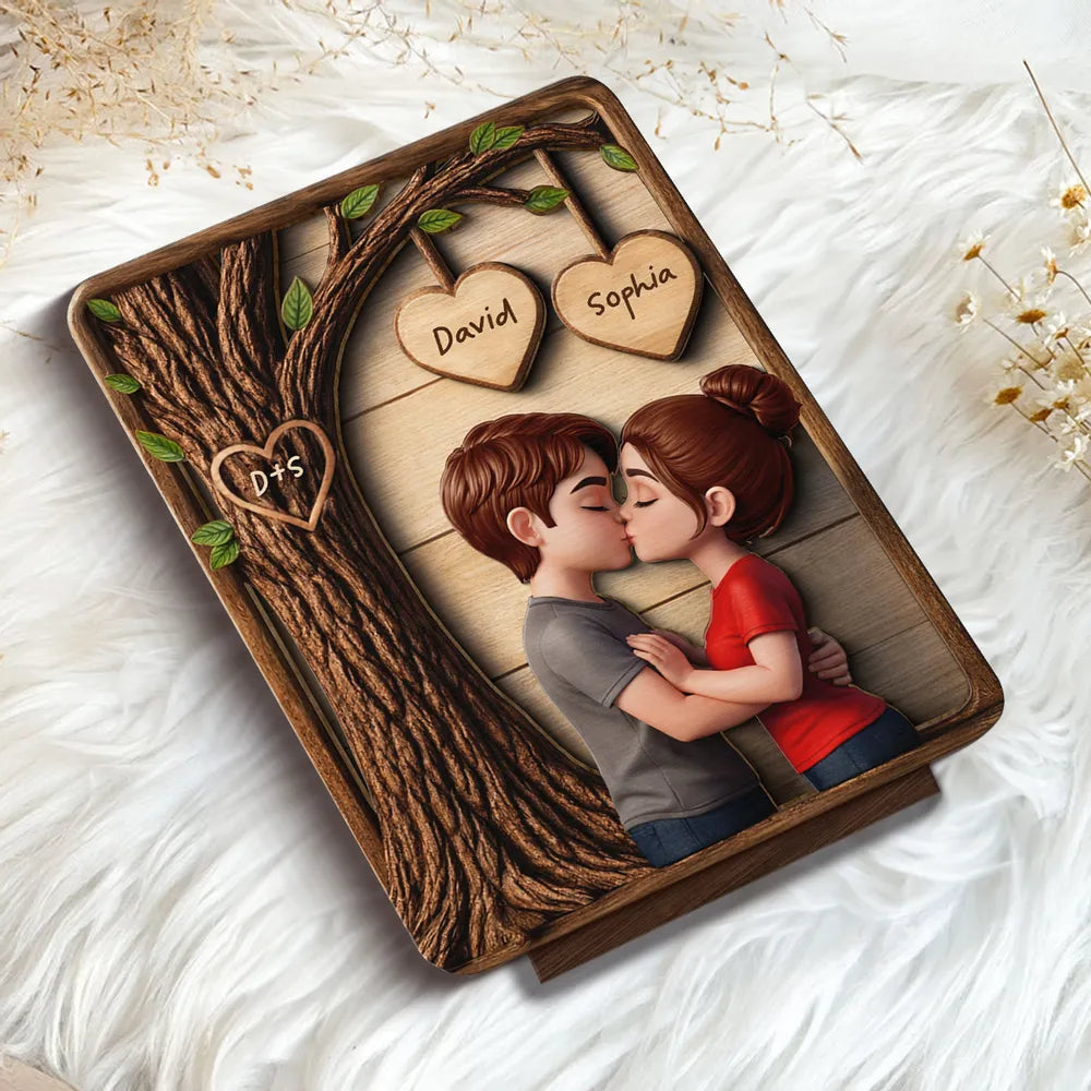 Personalized Wooden Couple Plaque for Lovers - Romantic Gift Plaque MagicInPrints