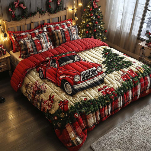 Cozy Up This Holiday – Personalized 3-Piece Quilted Bedding Set – Gift for Family and Friends Quilted Bedding Set V2 MagicInPrints