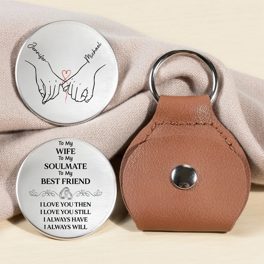 Personalized Keychain for Wife - Engraved Soulmate Message - Anniversary Gift Keychain MagicInPrints