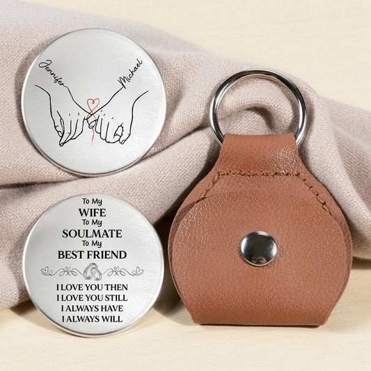 Personalized Keychain for Wife - Engraved Soulmate Message - Anniversary Gift Keychain MagicInPrints