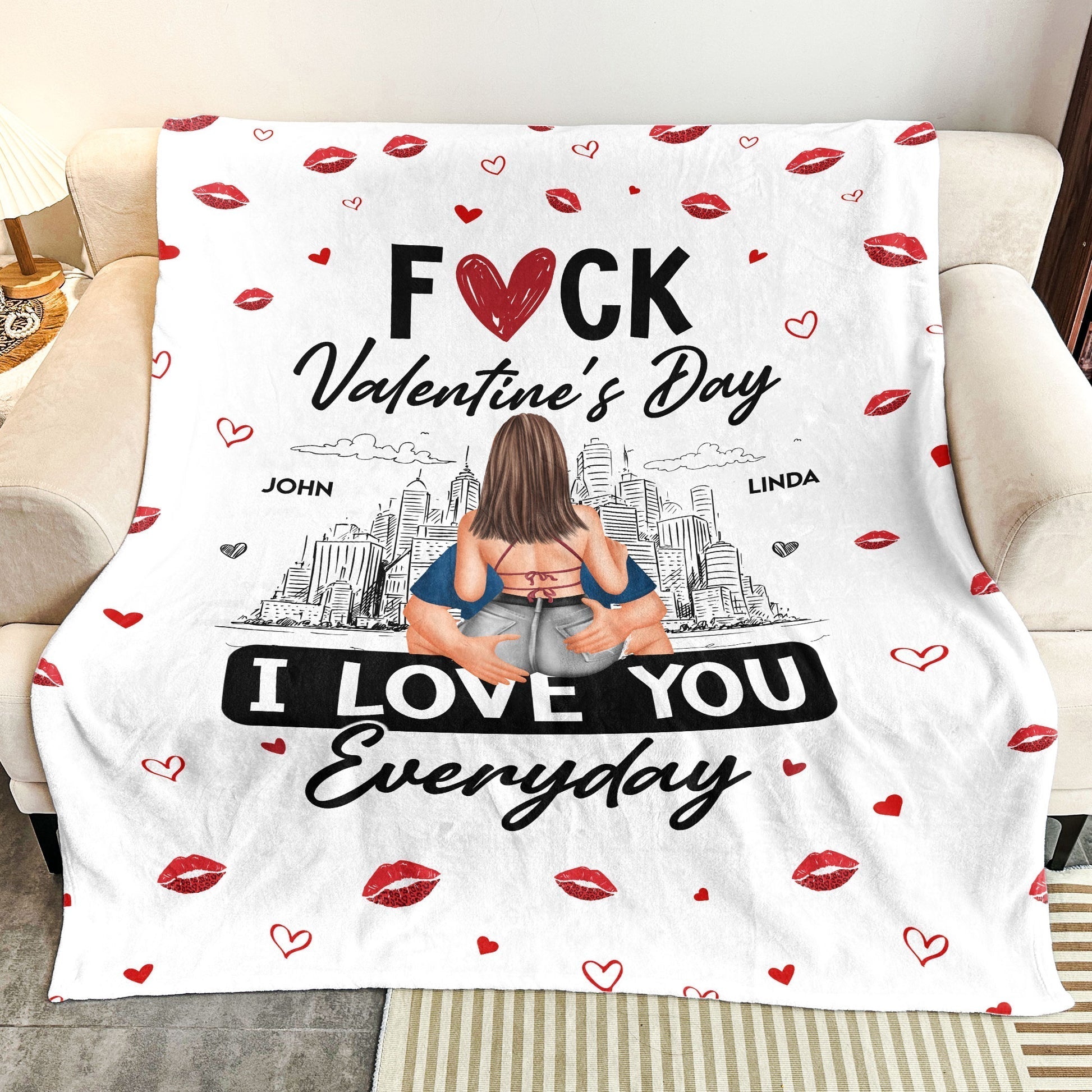 Custom Couple Blanket for Valentine's Day - Romantic Gift Blanket MagicInPrints