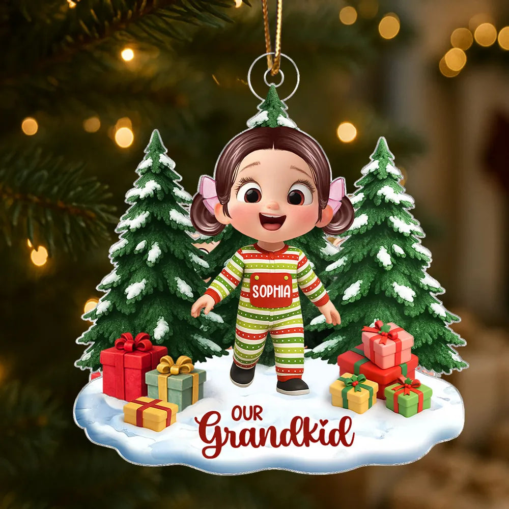 Personalized Christmas Ornament for Grandkids - Festive Holiday Decoration Ornament MagicInPrints