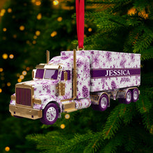 Load image into Gallery viewer, “Drive Your Dreams” - Elegant Semi Truck Ornament - Personalized Gifts for Truckers Ornament MagicInPrints
