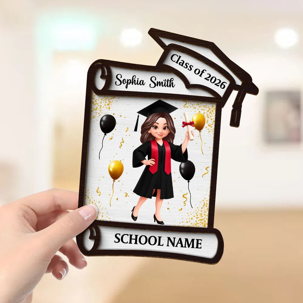 Personalized Graduation Plaque for Class of 2026 - Custom School Name Gift Plaque MagicInPrints