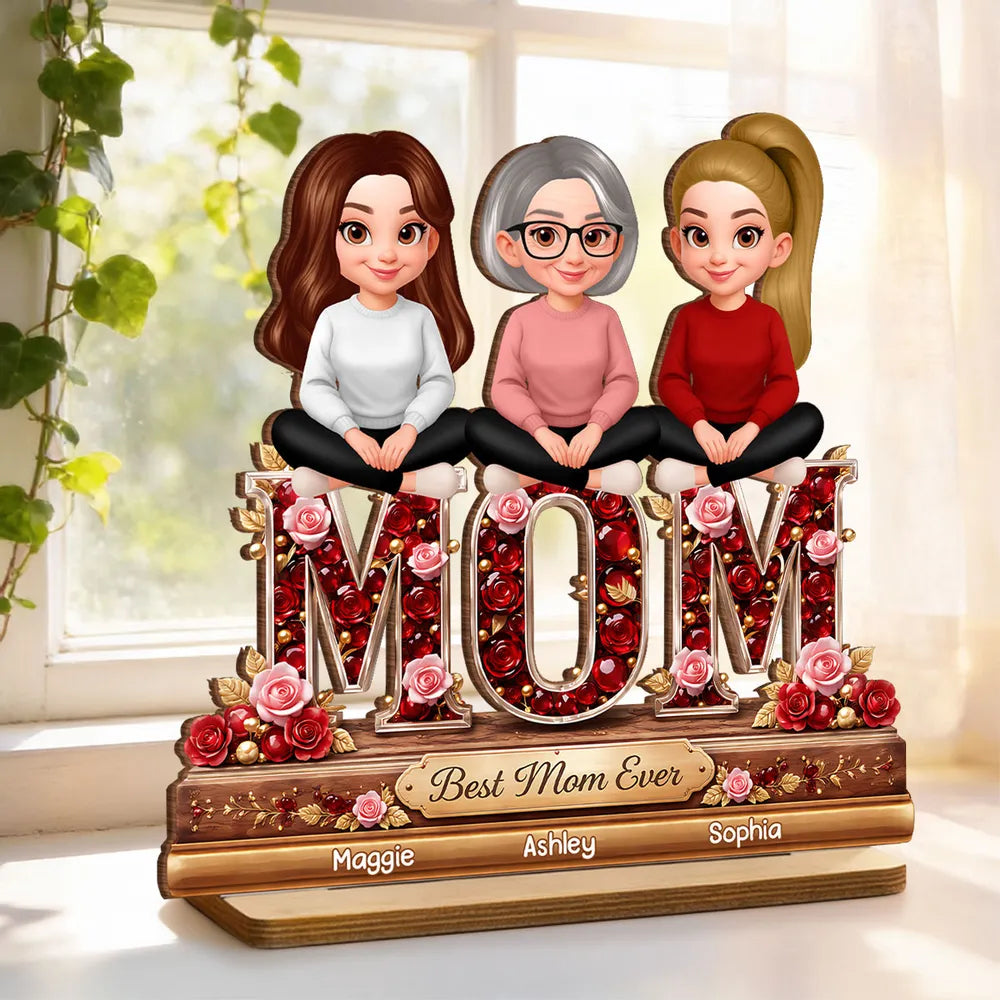 Custom Mother's Day Mom Figurine with Names - Sentimental Gift Plaque MagicInPrints