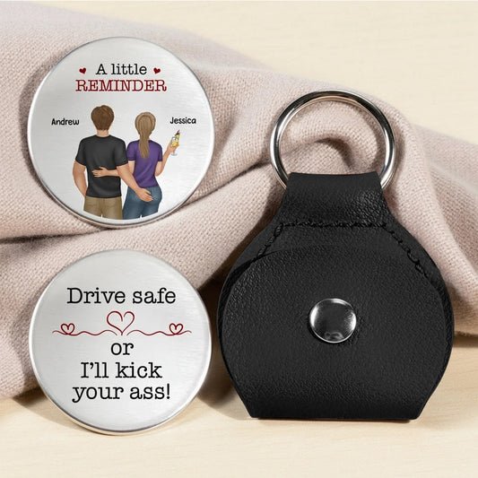 Personalized Couple Keychain for Him - Drive Safe Reminder Gift Keychain MagicInPrints
