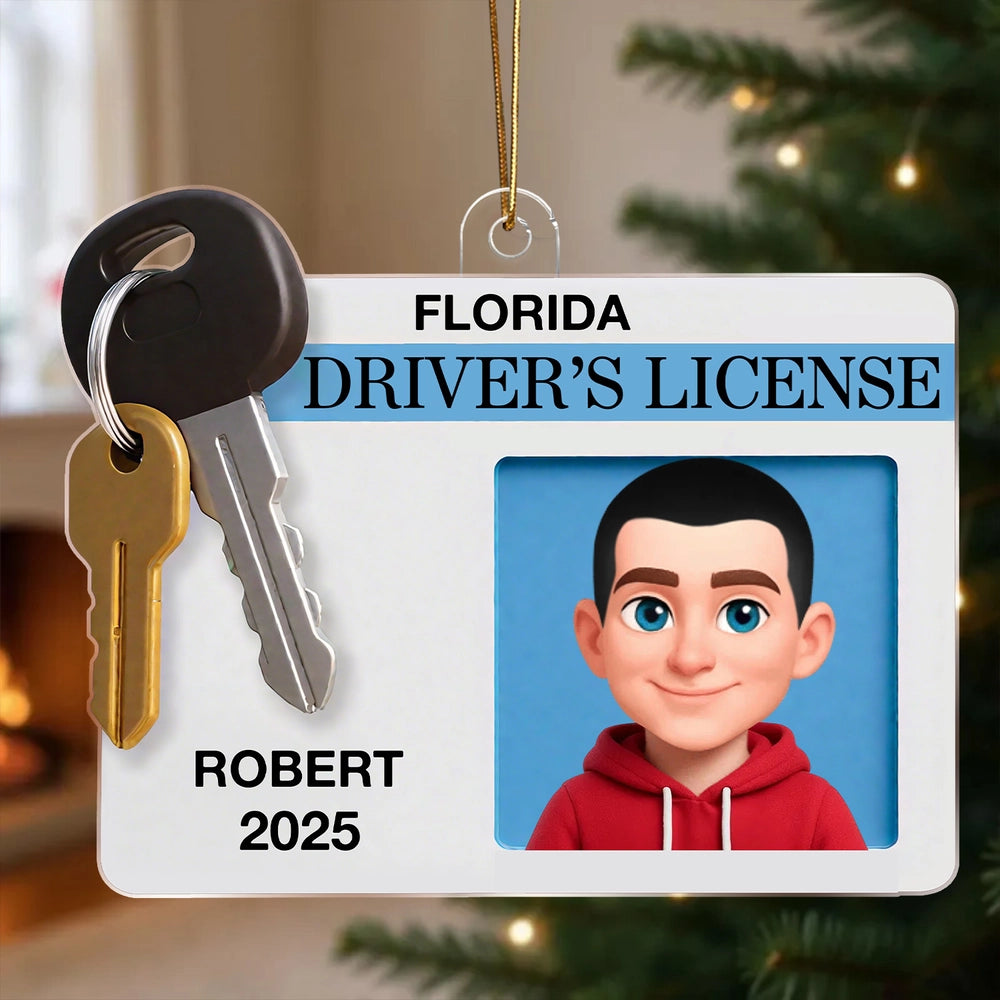 Custom Cartoon Driver's License Keychain for Teens - Fun Novelty Gift Ornament MagicInPrints