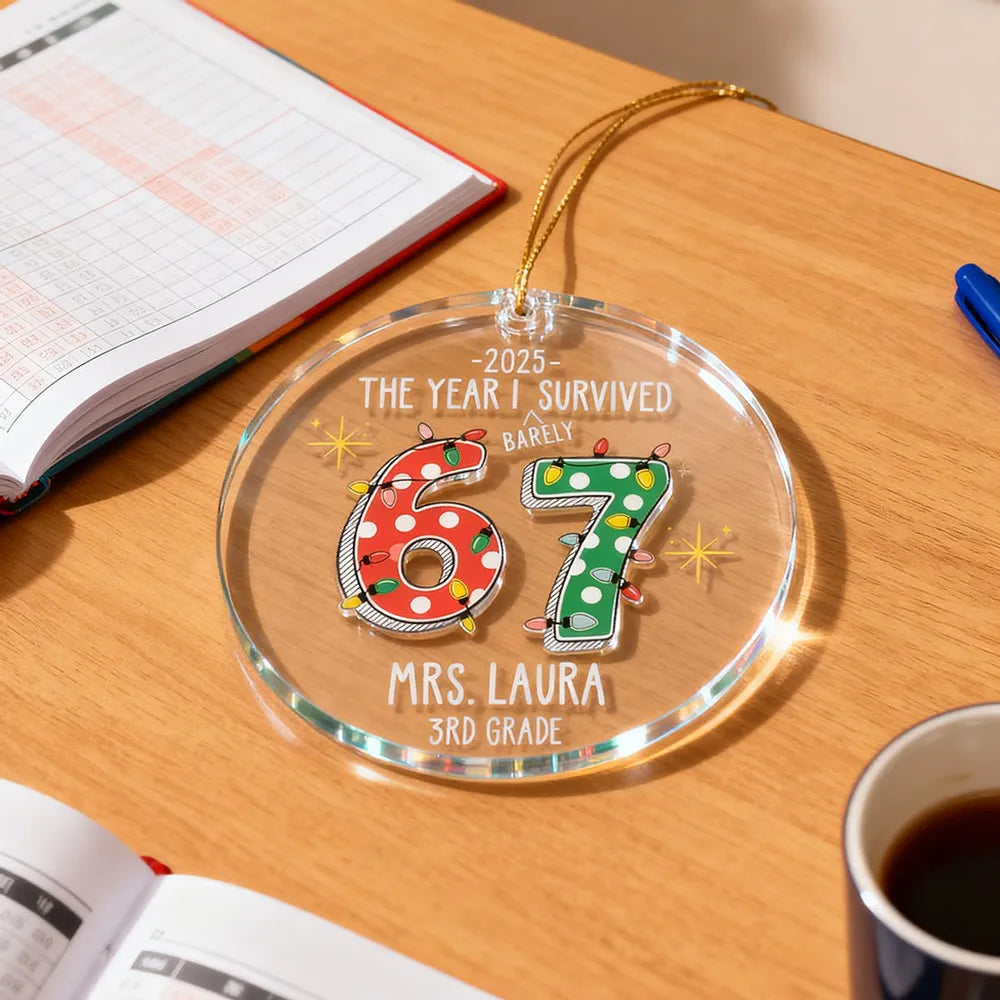 Personalized Teacher Christmas Ornament 2025 - Funny Holiday Gift for 3rd Grade Ornament MagicInPrints