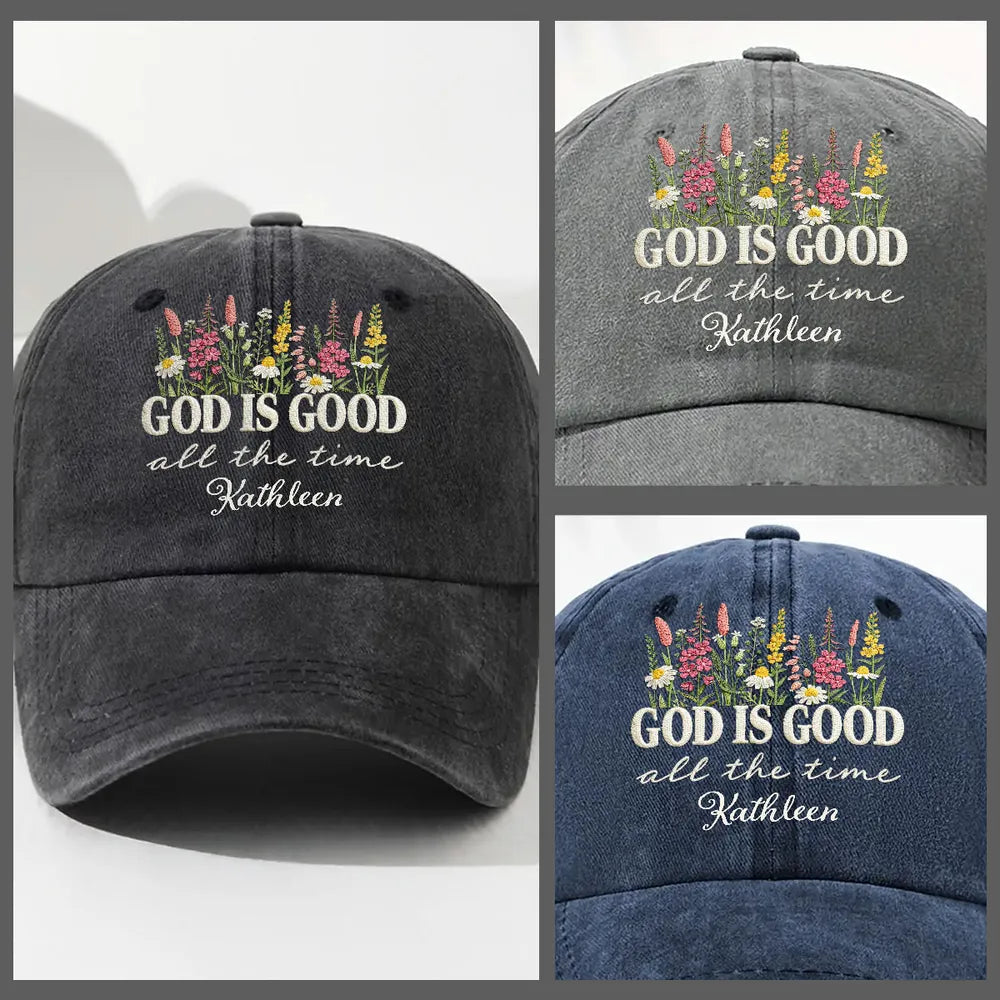 Personalized Embroidered Cap for Women with Floral Design - Inspirational Gift Hat MagicInPrints
