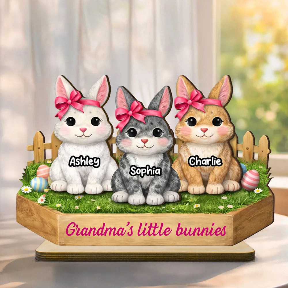 Personalized Bunny Figurine for Grandma - Easter Gift Plaque MagicInPrints