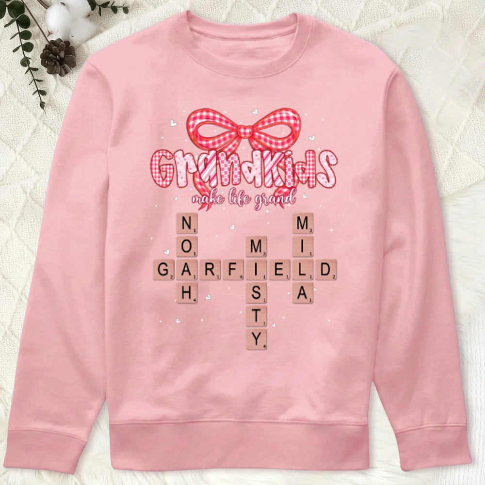 Personalized Grandkids Crossword T-Shirt for Grandparents - Sentimental Gift Cloth MagicInPrints