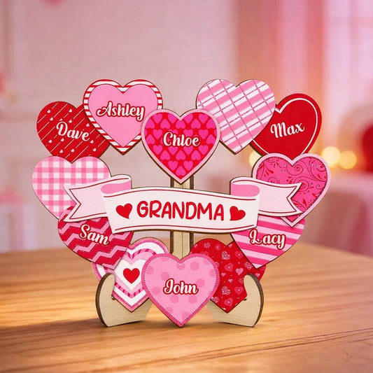 Personalized Heart-Shaped Wooden Family Tree for Grandma - Sentimental Gift Plaque MagicInPrints