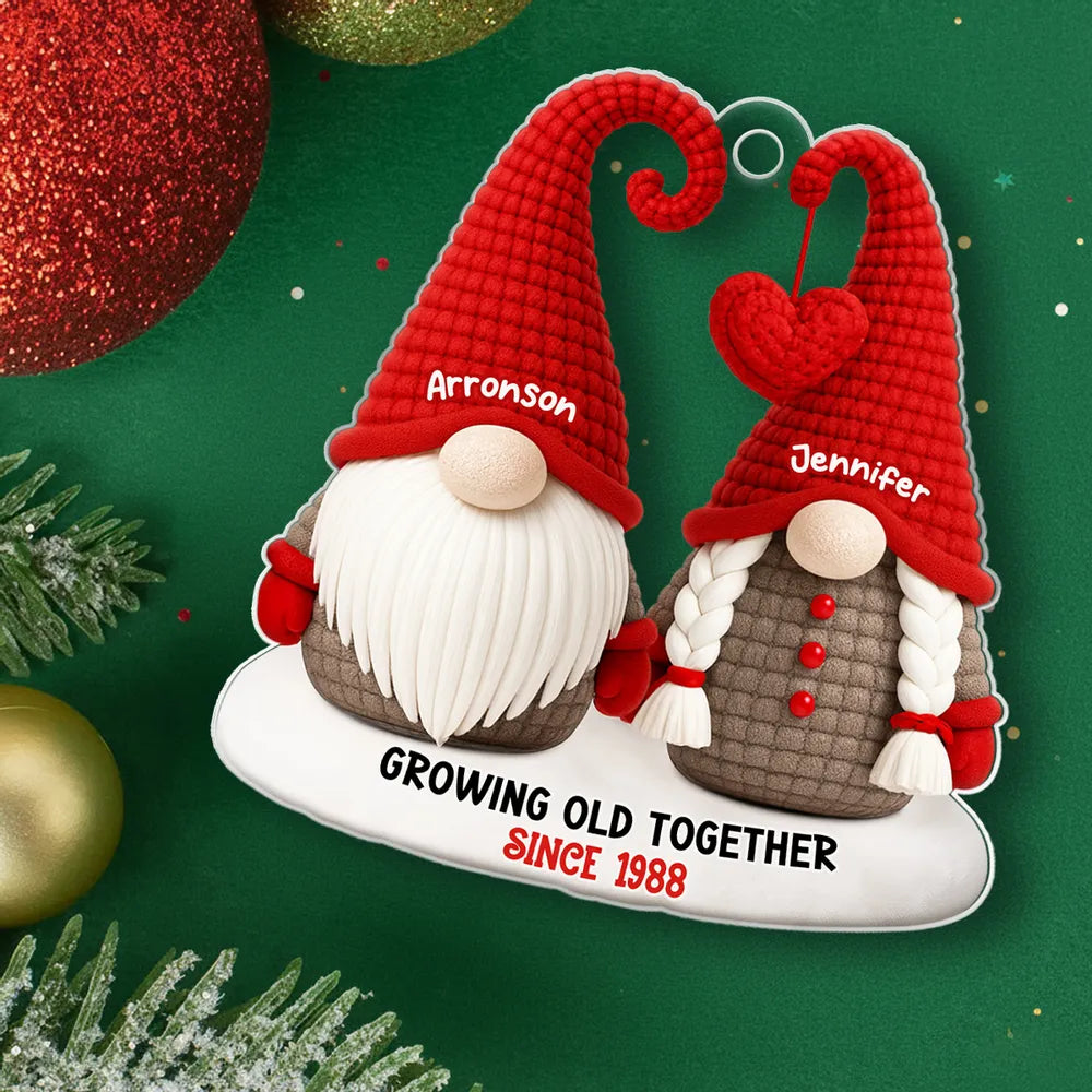 Personalized Gnome Couple Ornament for Couples - Anniversary Keepsake Ornament MagicInPrints
