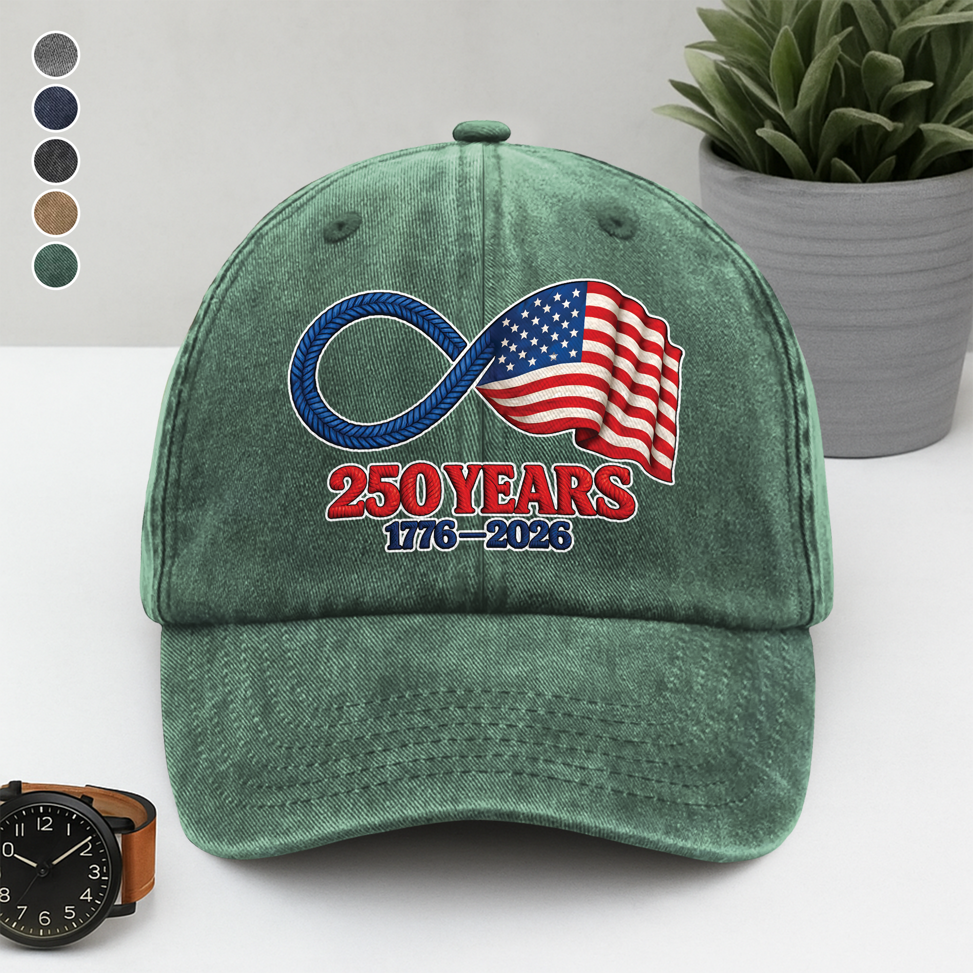 Custom Embroidered 250 Years Anniversary Cap for Patriotic Celebrations Hat MagicInPrints
