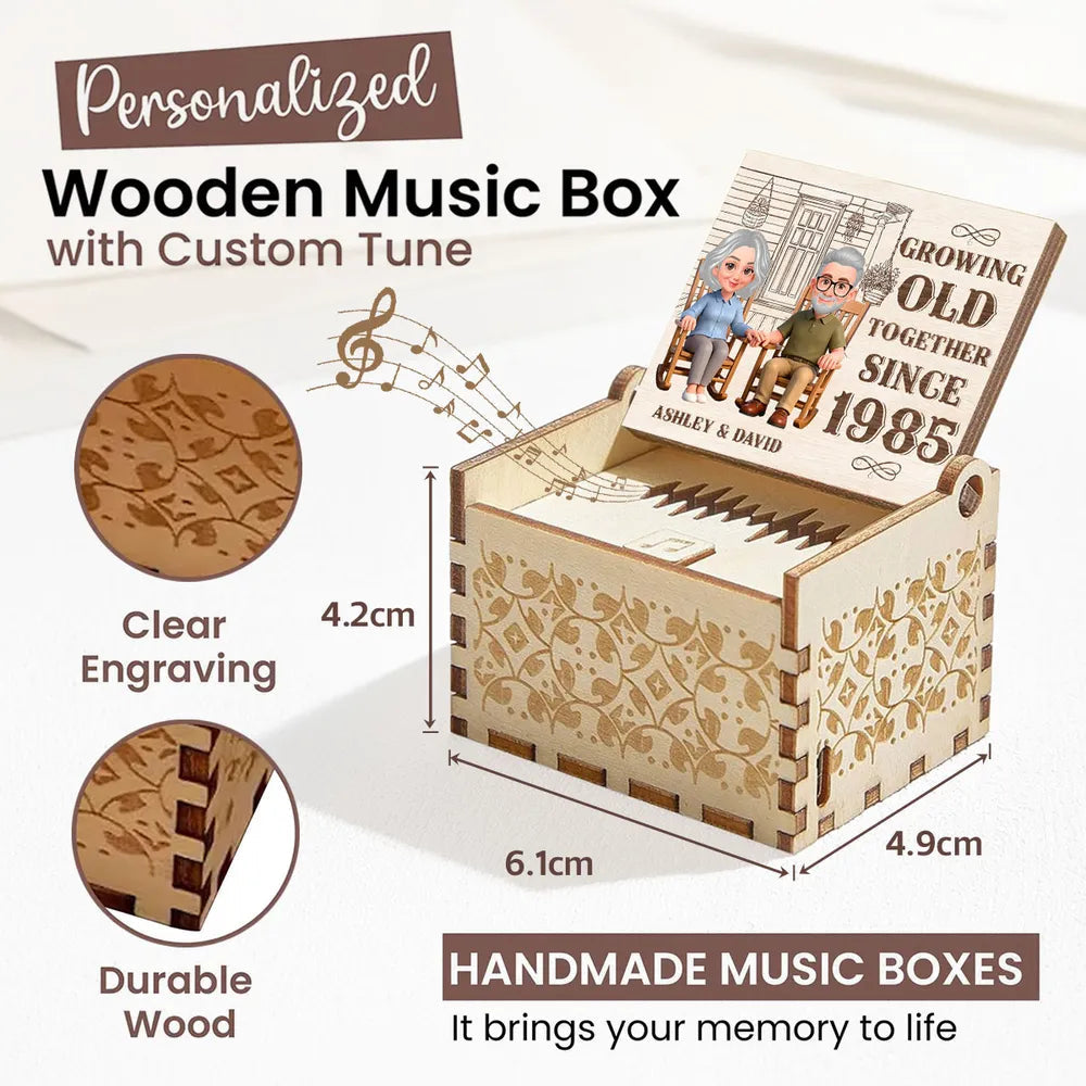 Personalized Wooden Music Box for Couples - Anniversary Gift Since 1985 Plaque MagicInPrints