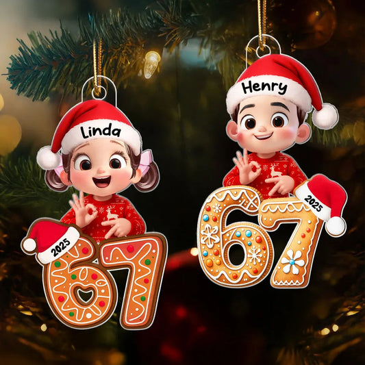 Personalized Christmas Ornaments for Kids - Cute Gingerbread Design 2025 Ornament MagicInPrints
