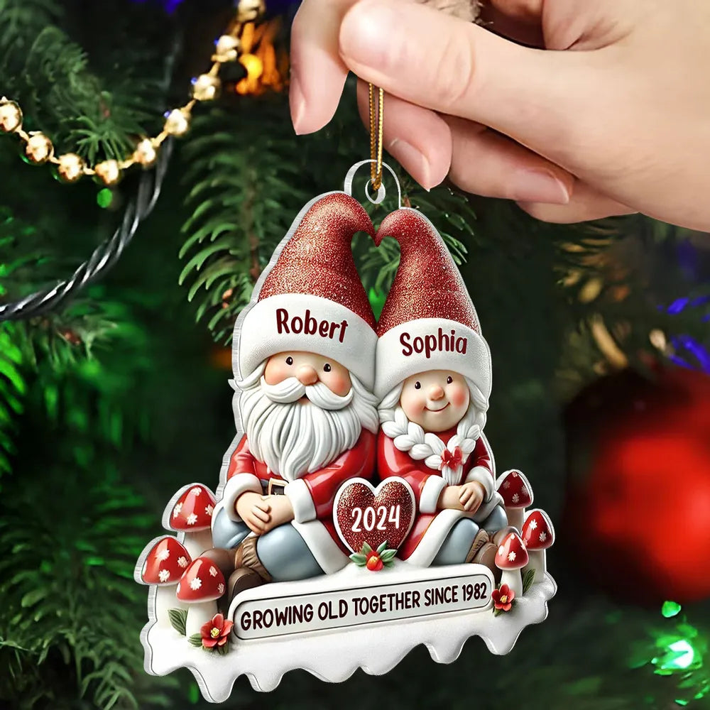 Personalized Christmas Ornament for Couples - Santa Design - Anniversary Gift Ornament MagicInPrints