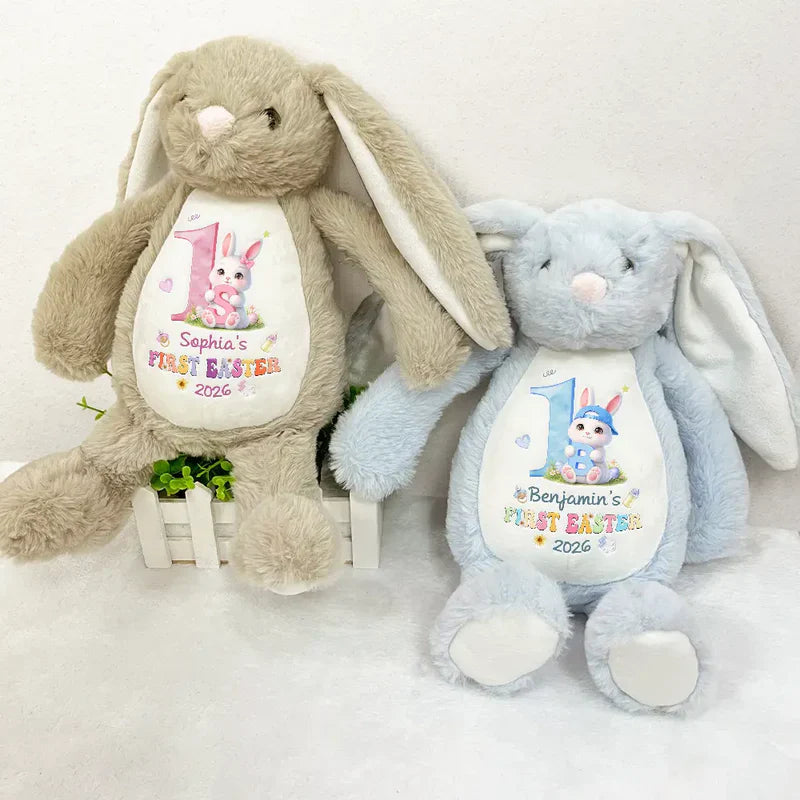 Personalized Plush Bunny Toy for Baby's First Easter - Soft and Cuddly Gift Plaything MagicInPrints